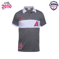 Polo Okawa Stripe Gris Rose