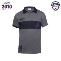 Polo Okawa Stripe Gris Violet